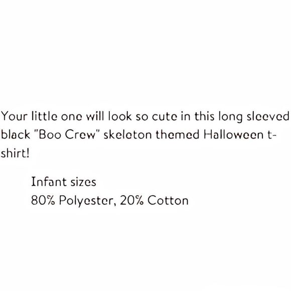 Nwt HALLOWEEN BOO CREW SKELETON LONG SLEEVE T-SHIRT - Picture 2 of 4